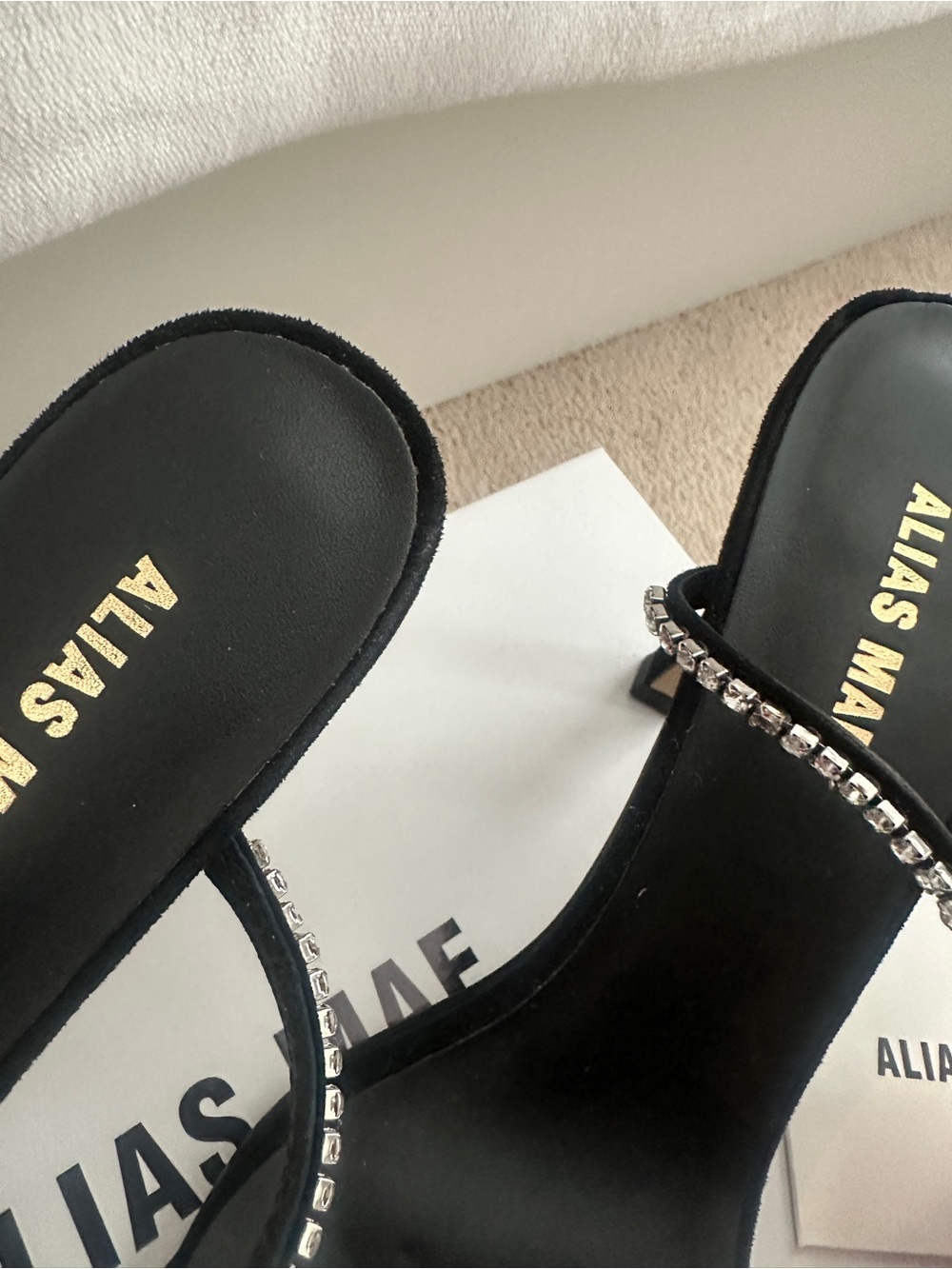Alias Mae Black Crystal-Embellished Heeled Sandal - Picture 6 of 7